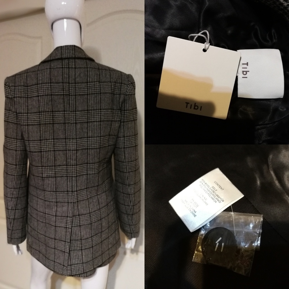 TIBI ALDRIDGE TWEED OVERSIZED BLAZER WOOL-BLEND - Picture 3 of 8